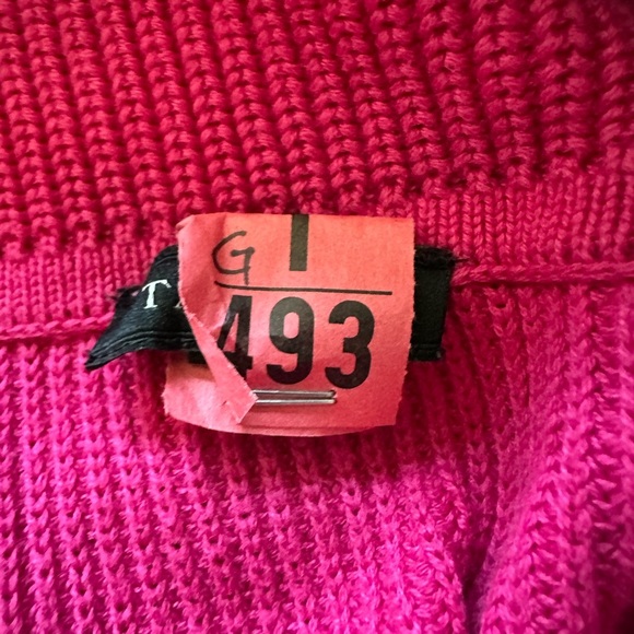 Talbots Cowlneck Sweater Fuchsia Hot Pink Cotton Size Large Flare Sleeves - Picture 6 of 7